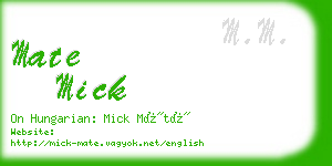 mate mick business card